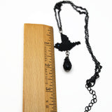 Blackbird Statement Necklace On Adjustable Black Chain