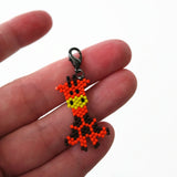 Baby Giraffe, Hand Beaded Charm With Lobster Clasp