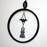 Vampire Queen Small Wall Decor With Black Bat Gothic Accent