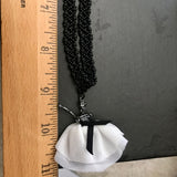 Ballerina Skeleton Beaded Black Necklace, 18 Inch