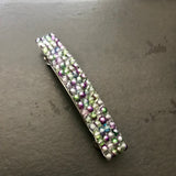 Green, Purple French Barrette, Large, 80mm, Sturdy For Long And Or Thick Hair