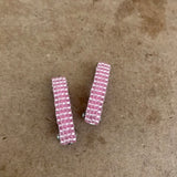 MINI 30mm Pink Barrettes, Shiny, Very Tiny, Doll Barrettes, For Small Hair