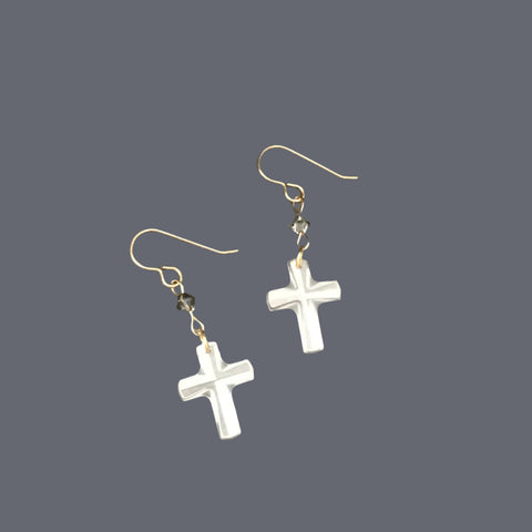 Crystal Cross Dangle Earrings