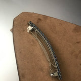 Gold Color Inside Lined Light Blue Large French Barrette, 90mm