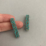 Turquoise With Copper Wash Color MINI French Style Barrettes, 40mm, Set of Two