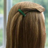 Mini Transparent Dark Green French Style Barrettes, 40mm