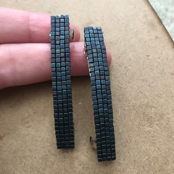 Multi Color Wash Blue, Purple Small French Style Barrettes, Multi Color, 60mm