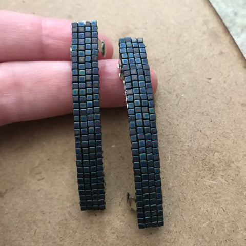 Multi Color Wash Blue, Purple Small French Style Barrettes, Multi Color, 60mm