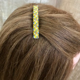 Multi Color Small French Barrettes, Yellow, Blue, Brown, 60mm