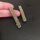 Gold Color Lined Crystal Color Small French Style Barrettes, 50mm