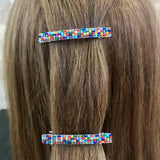 Colorful Small French Style Barrettes, Multi Color, 60mm