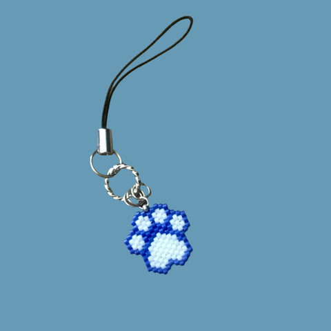 Blue And White Animal Paw Charm, Cat Or Dog