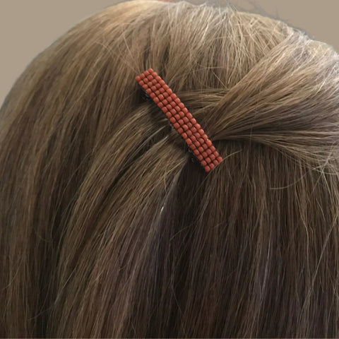 Dark Orange MINI French Style Barrettes, 40mm