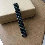 Metallic Iris Blue Medium French Barrette, 70mm