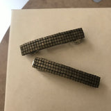 Metallic Matte Bronze Color Small French Style Barrettes, 50mm