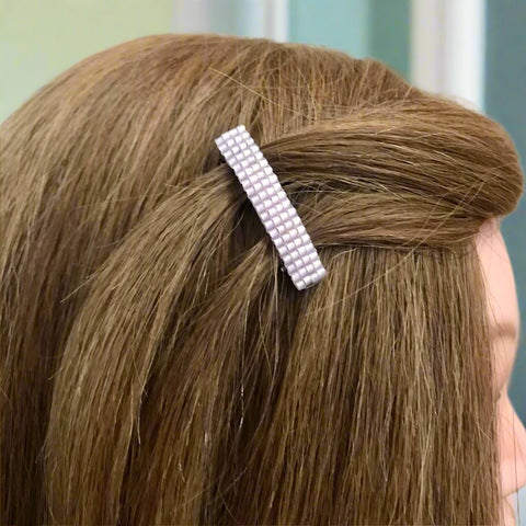 Pastel Pink MINI French Style Barrettes, 40mm, Set of Two
