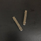 Gold Color Lined Crystal Color Small French Style Barrettes, 50mm
