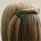 Mini Transparent Dark Green French Style Barrettes, 40mm