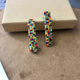 Rainbow Color Mix MINI French Style Barrettes, 40mm, Set of Two