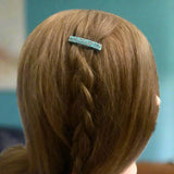 Turquoise With Copper Wash Color MINI French Style Barrettes, 40mm, Set of Two