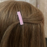 MINI 30mm Pink Barrettes, Shiny, Very Tiny, Doll Barrettes, For Small Hair
