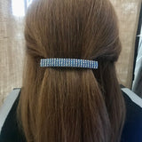 Gold Color Inside Lined Light Blue Large French Barrette, 90mm