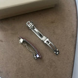 Shiny Red MINI French Style Barrettes, 40mm, Set of Two