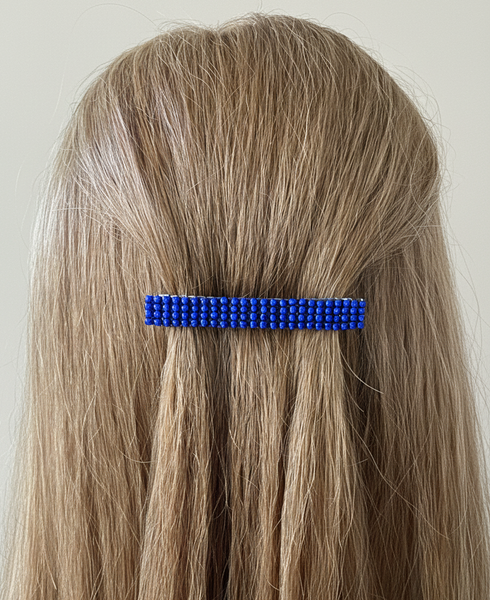 Shiny Dark Cobalt Color 70mm French Barrette