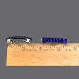 Transparent Cobalt Blue Mini French Style Barrettes, 40mm, Set of Two