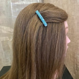 Lagoon Mix, Blue, Green, And White Color Mix, Small French Style Barrettes, 50mm