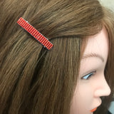 Shiny Red MINI French Style Barrettes, 40mm, Set of Two