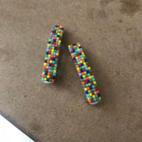 Rainbow Color Mix MINI French Style Barrettes, 40mm, Set of Two