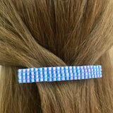 Pink Lined Purple French Barrette For Long Hair, 80mm