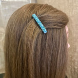 Lagoon Mix, Blue, Green, And White Color Mix, Small French Style Barrettes, 50mm