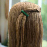 Mini Transparent Dark Green French Style Barrettes, 40mm