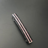 Black And Pink Striped French Barrette, Medium, 70mm