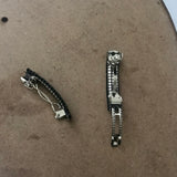 Shiny Black MINI French Style Barrettes, 40mm, Set of Two