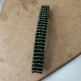 Large Pink Lined Green French Barrette, 90mm