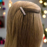 Christmas Mini French Barrettes, 40mm, Silver Color Accent