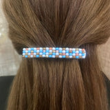 Multi Color French Barrette, Peach, Blue, White, Beige, 80mm