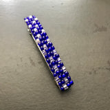 Silver Lined Cobalt Blue Colored French Barrette, 80mm