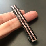 Black And Pink Striped French Barrette, Medium, 70mm