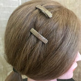 Topaz Gold Lined Color MINI French Style Barrettes, 40mm, Set of Two
