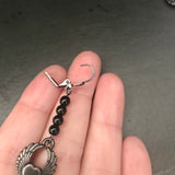 Winged Heart Black Statement Earrings With Lever Back Closure