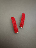 Mini French Style Barrettes, 40mm, Ruby Red Color, Set of Two