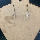 Crystal Cross Dangle Earrings