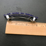 Silver Lined Cobalt Blue Colored French Barrette, 80mm