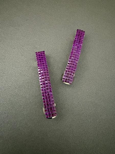 Fuchsia Color Small French Style Barrettes, 50mm