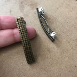 Metallic Matte Bronze Color Small French Style Barrettes, 50mm