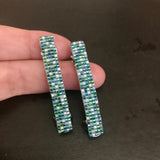 Lagoon Mix, Blue, Green, And White Color Mix, Small French Style Barrettes, 50mm
